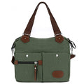 Women Canvas Many Pockets Multi-functional Shoulder Bag Handbag Cross Body Messenger Bag - Oh Yours Fashion - 4