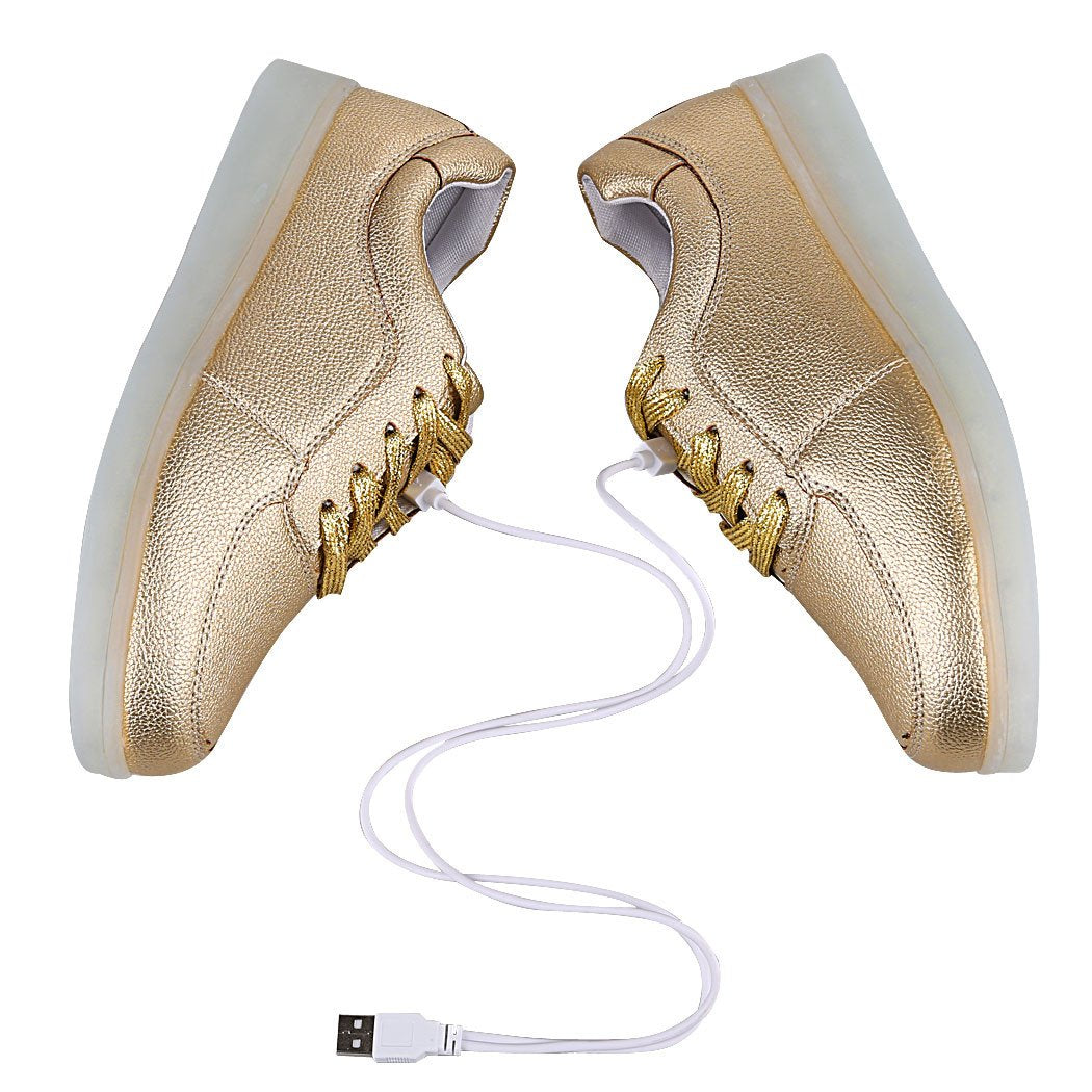 Unisex Cool LED Light Lace Up Luminous  Flat Sneaker Shoes - OhYoursFashion - 11