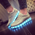 Unisex Cool LED Light Lace Up Luminous  Flat Sneaker Shoes - OhYoursFashion - 1