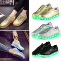 Unisex Cool LED Light Lace Up Luminous  Flat Sneaker Shoes - OhYoursFashion - 8