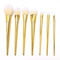 7PCS Pro Metal Techniques Brush Facial Blush Foundation Cosmetic Makeup Tool Set Silver/Gold/Pink - Oh Yours Fashion - 6