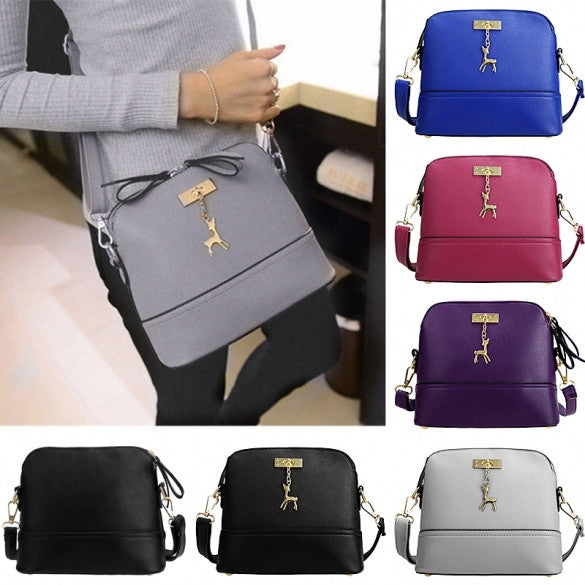 Women Fashion Synthetic Leather Small Solid Handbag Cross Body Shoulder Bags - Oh Yours Fashion - 1