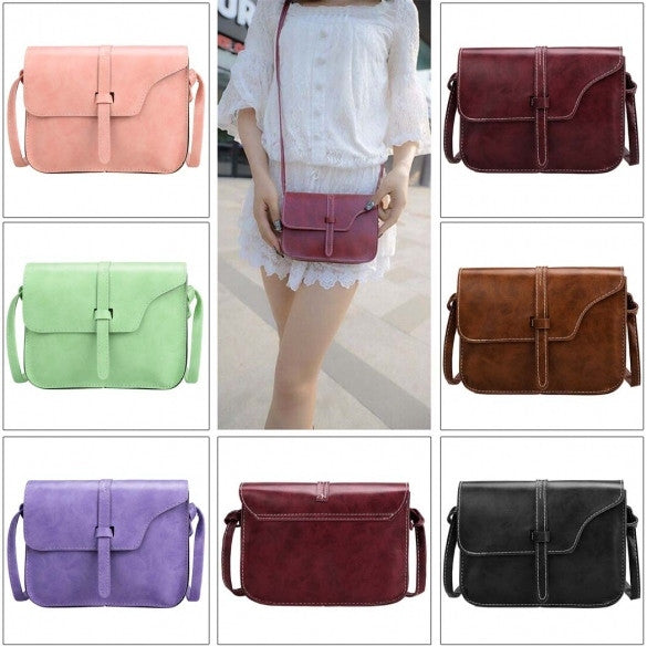 Women Fashion Retro Synthetic Leather Mini Solid Handbag Cross Body Shoulder Bags - Oh Yours Fashion - 5