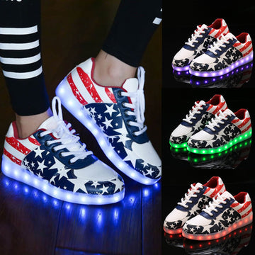 Fashion Unisex Lace Up LED Light Luminous Shoes Sportswear Sneaker Casual Shoes - OhYoursFashion - 1