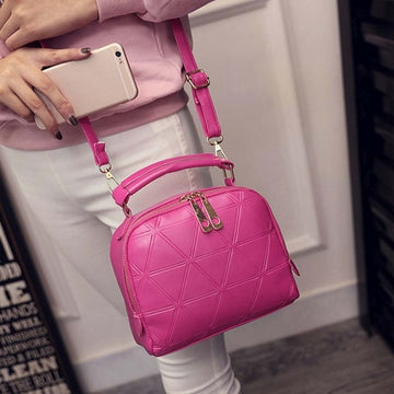 Women Fashion Synthetic Leather Small Solid Candy Color Handbag Cross Body Shoulder Bags - Oh Yours Fashion - 1