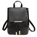 Student Synthetic Leather Solid Schoolbag Backpack Travel Bag - Oh Yours Fashion - 2