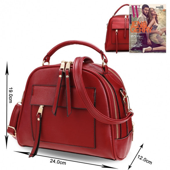 Retro Women Synthetic Leather Shoulder Strap Casual Small Bag Messenger Tote - Oh Yours Fashion - 8