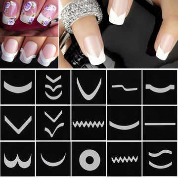 24 Styles Sheet DIY Stickers French Nail Art Tips Tape Guide Stencil Manicure - Oh Yours Fashion - 1