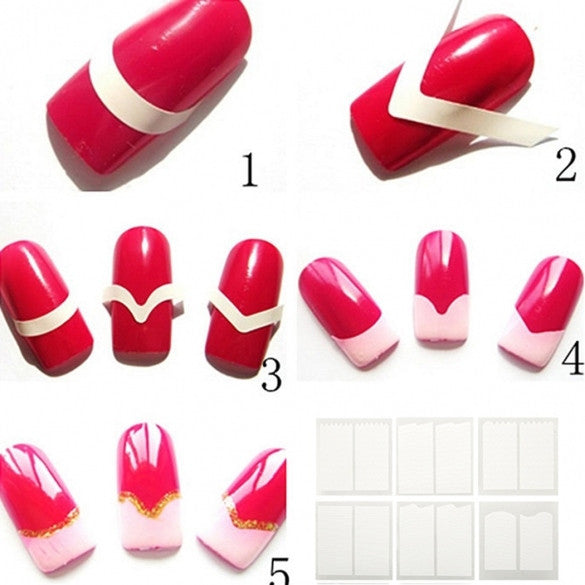 24 Styles Sheet DIY Stickers French Nail Art Tips Tape Guide Stencil Manicure - Oh Yours Fashion - 8