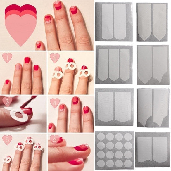 24 Styles Sheet DIY Stickers French Nail Art Tips Tape Guide Stencil Manicure - Oh Yours Fashion - 14