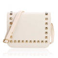 New Women Synthetic Leather Messenger Bag Rivets Decor Flap Hard Casual Party Shoulder Bag - Oh Yours Fashion - 3