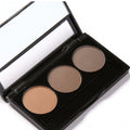 3 Colors Eyebrow Powder Palette Waterproof Smudge Proof With Mirror And Eyebrow Brushes - Oh Yours Fashion - 2