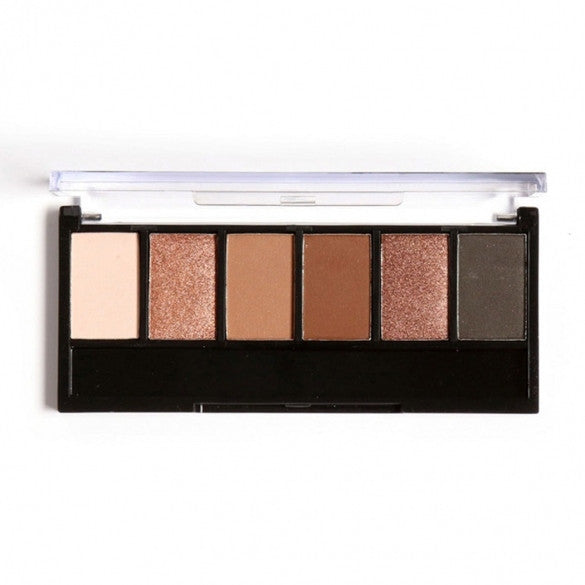 6 Colors Eyeshadow Makeup Cosmetic Matte Shimmer Eye Shadow Palette With Mirror Eye Shadow Sponge - Oh Yours Fashion - 4