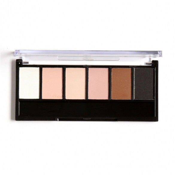 6 Colors Eyeshadow Makeup Cosmetic Matte Shimmer Eye Shadow Palette With Mirror Eye Shadow Sponge - Oh Yours Fashion - 6