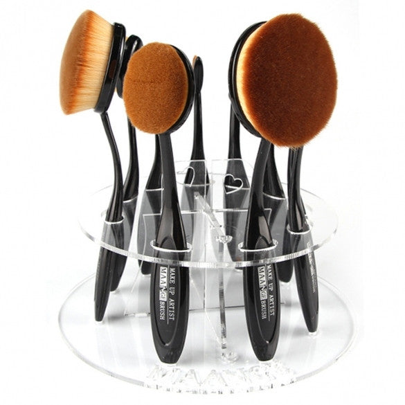 New Cosmetic Round Makeup Toothbrush Brush Type 10 PCS Display Holder Organizer - Oh Yours Fashion - 1