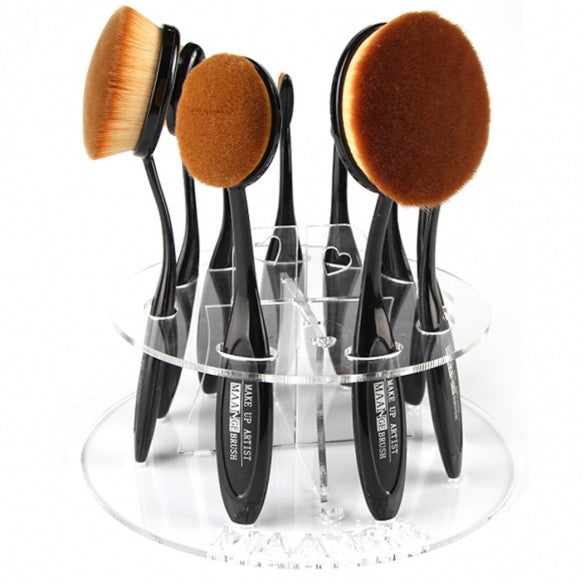New Cosmetic Round Makeup Toothbrush Brush Type 10 PCS Display Holder Organizer - Oh Yours Fashion - 3
