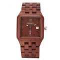 Men's Casual Wood Square Dial Quartz Watch Wristwatch With Auto Date - Oh Yours Fashion - 4