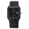 Men's Casual Wood Square Dial Quartz Watch Wristwatch With Auto Date - Oh Yours Fashion - 5