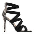 Bandage Patchwork Mixed Colors Snake High Heels Sandals
