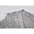 Sequins Long Sleeved Blazers Fashion Women Shiny Party Blazer Coat Silver Casual Long Sleeve Blazer Jacket