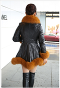 Faux Fur Collar and Cuff Patchwork Oversized Women Coat