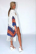 Print Tassels Cardigan Long Sleeves Fashion Sweater - Oh Yours Fashion - 3
