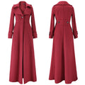 Turn-down Collar Woolen Slim Full Length Coat - Oh Yours Fashion - 9