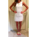Lace Pure Color O-neck Sleeveless Short Dress - Oh Yours Fashion - 2