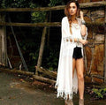 Tassel Short Sleeves Sexy Chiffon  Long Blouse - Oh Yours Fashion - 4