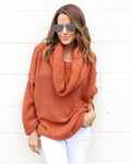 Turtle Neck Knitting Long Sleeves Loose Sweater - Oh Yours Fashion - 1