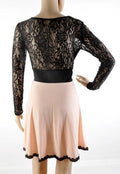Long Sleeve Lace Chiffon Patchwork Casual Dress - OhYoursFashion - 4