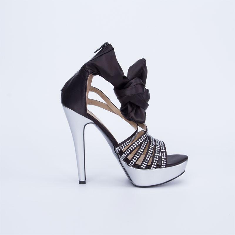 Shinning Rhinestone Leatherette Platform Stiletto Heel Sandals Heels Wedding Shoes - OhYoursFashion - 5