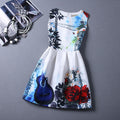Print Pleated Short Mini Tank Dress - O Yours Fashion - 1