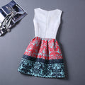 Print Pleated Short Mini Tank Dress - O Yours Fashion - 17