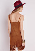 Spaghetti Strap Tassels V-neck Backless Short Dress - Oh Yours Fashion - 4