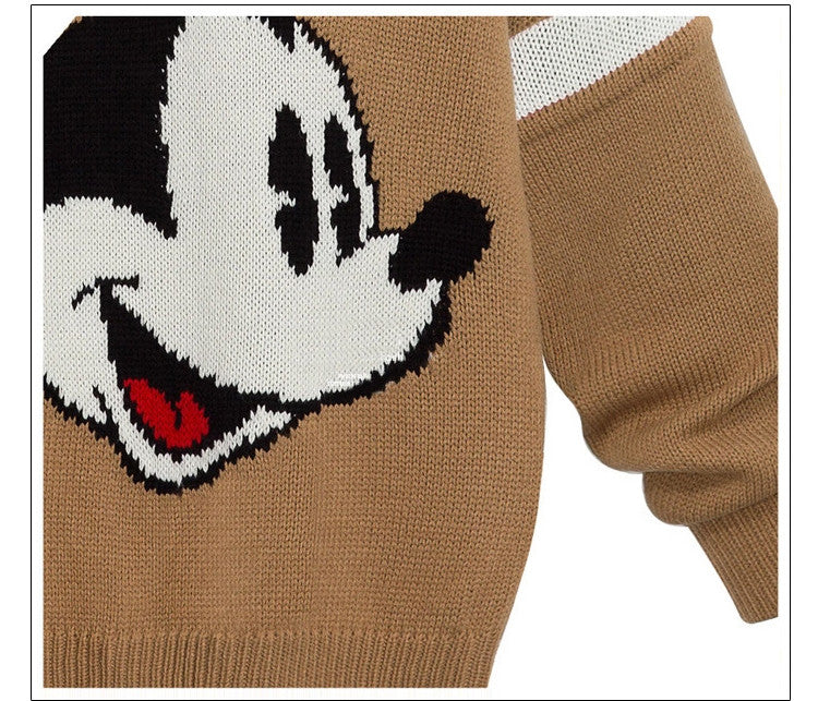 Mickey Print Fashion Scoop Long Sleeve Loose Students Sweater - Oh Yours Fashion - 9