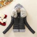 Knitted Splicing Hooded Down Coat - OhYoursFashion - 5
