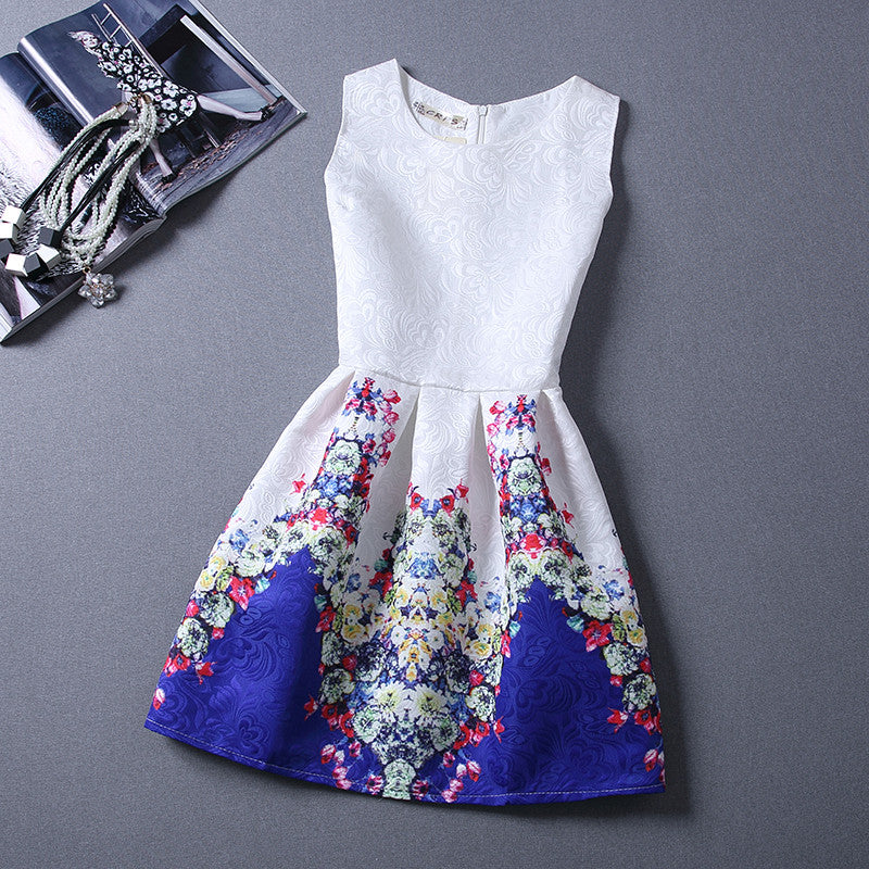 Print Pleated Short Mini Tank Dress - O Yours Fashion - 11