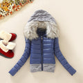 Knitted Splicing Hooded Down Coat - OhYoursFashion - 6
