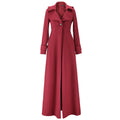 Turn-down Collar Woolen Slim Full Length Coat - Oh Yours Fashion - 8