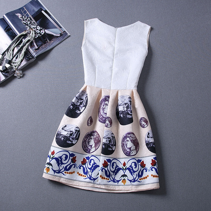 Print Pleated Short Mini Tank Dress - O Yours Fashion - 9