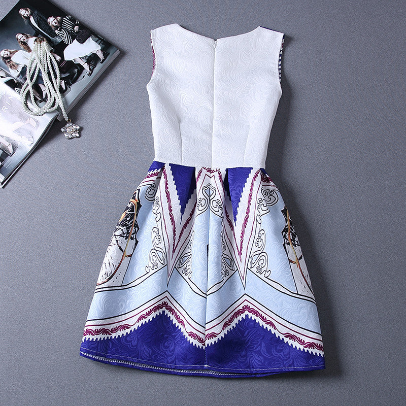 Print Pleated Short Mini Tank Dress - O Yours Fashion - 15