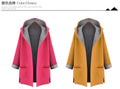 Hooded Long Sleeves Casual  Plus Size Mid-length Wool Coat - Oh Yours Fashion - 3
