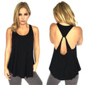 Scoop Sleeveless Backless Pure Color Backcross Blouse - Oh Yours Fashion - 4