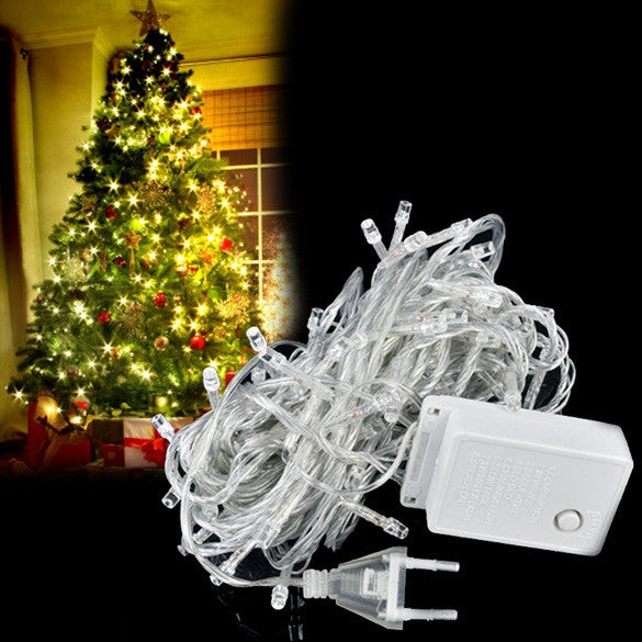 10M 100 LED White Lights Decorative Christmas Party Twinkle String EU - Oh Yours Fashion