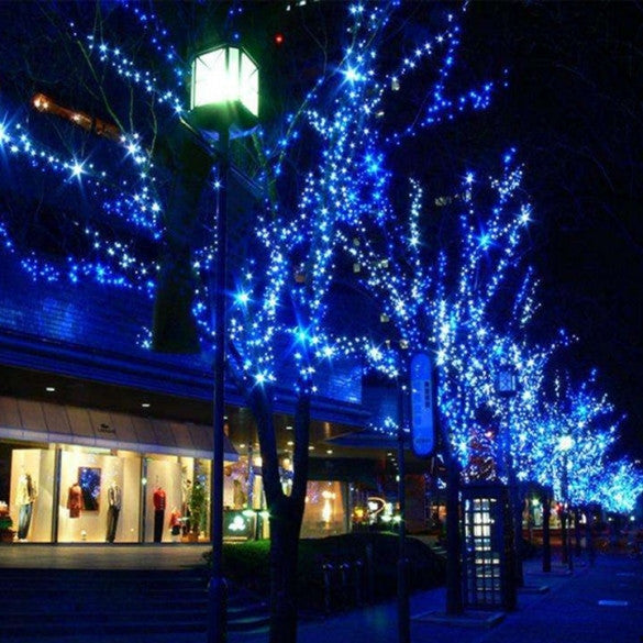 Blue 180 LED Curtain Fairy Decorative Light Lighting Christmas Wedding Party Twinkle EU - Oh Yours Fashion