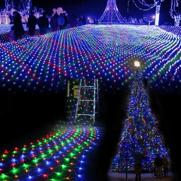 Colorful 200 LED Net Mesh Decorative Fairy Lights Twinkle Lighting Christmas Wedding Party US/110V - Oh Yours Fashion