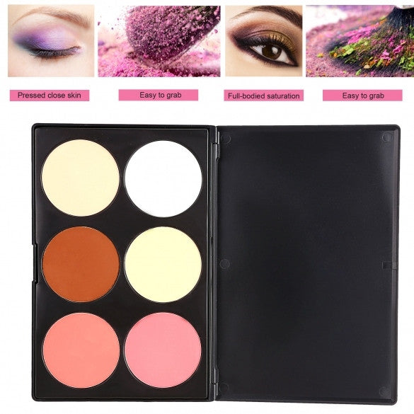 Kissemoji 6 Colors Contour Face Powder Makeup Blush Palette - Oh Yours Fashion