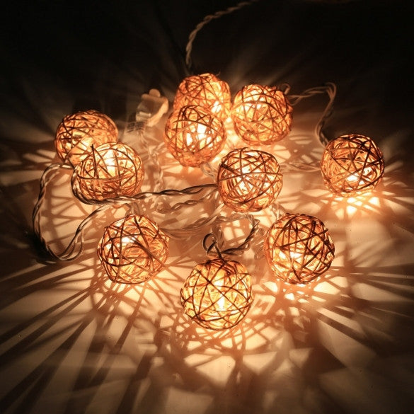 New 5.5cm Ball 10PCS Light String Light LED Lanterns Decorative Light Party Wedding US Plug - Oh Yours Fashion - 1