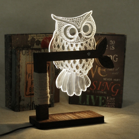 New Home 3D Owl Shape LED Desk Table Light Lamp Night Light US Plug - Oh Yours Fashion